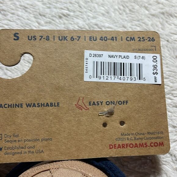 NWT Dearfoams  memory foam, Papa bear slippers size small 7-8 - Picture 6 of 6